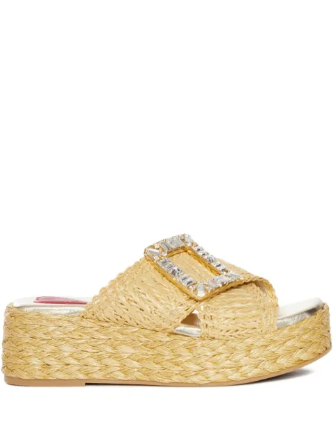 Roger Vivier 60mm raffia mules