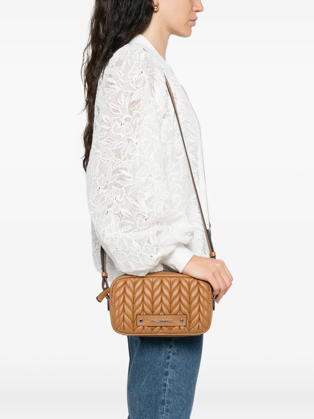Karl Lagerfeld K Weave gewatteerde crossbodytas Bruin