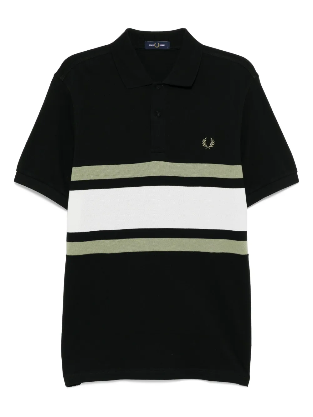 Fred Perry playera tipo polo con paneles | verde | Image 1