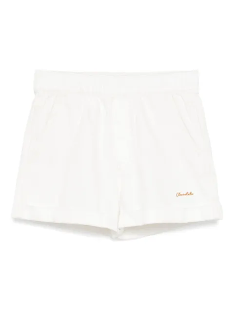 CHOCOOLATE logo-embroidered denim short