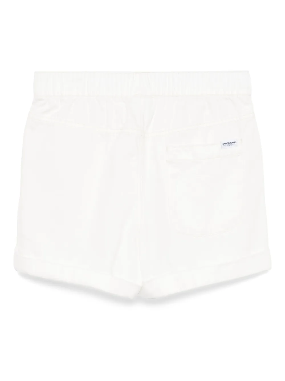 CHOCOOLATE logo-embroidered denim short Beige