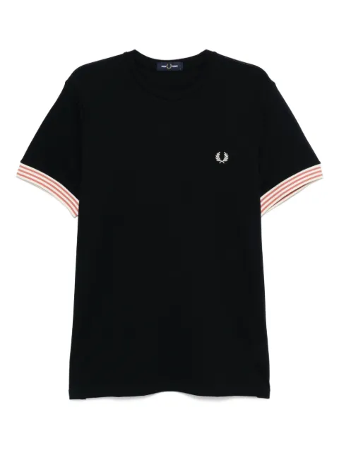 Fred Perry striped-cuffs T-shirt