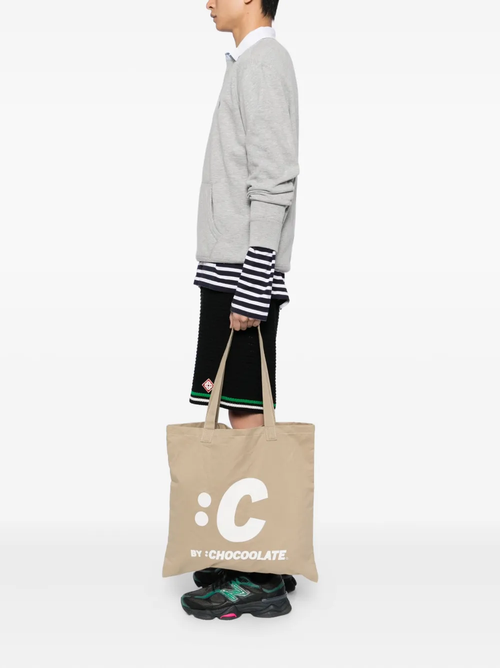 CHOCOOLATE Grafische shopper Beige