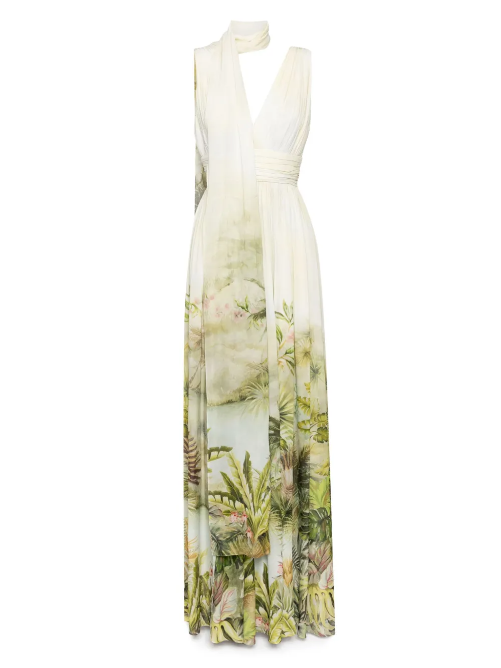 printed chiffon dress