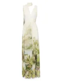 Elie Saab printed chiffon dress - Green
