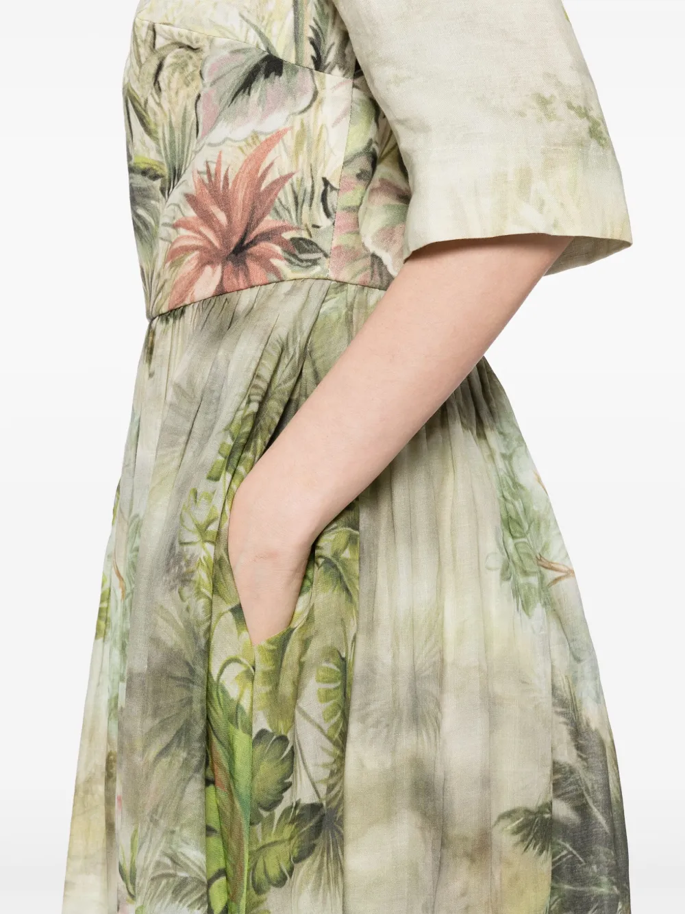 Elie Saab safari-print dress Groen