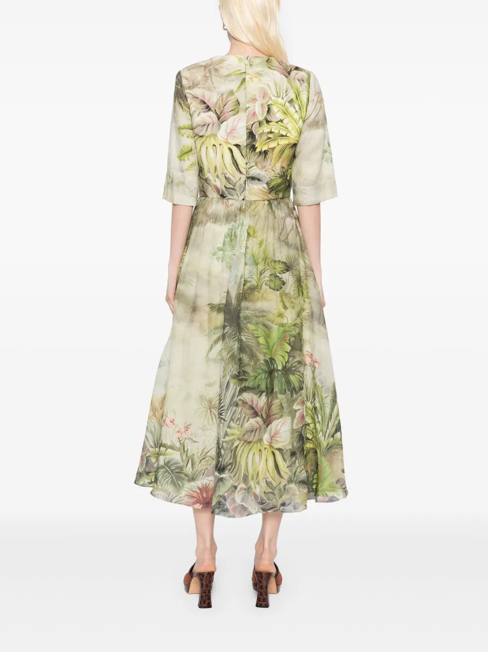 Elie Saab safari-print dress Groen