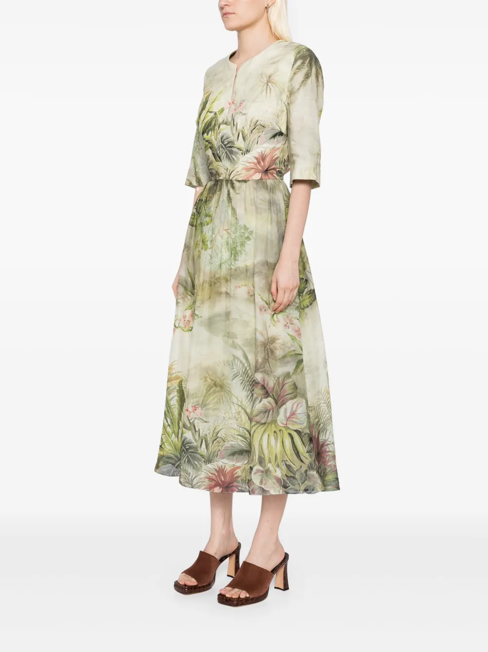Elie Saab safari-print dress Groen