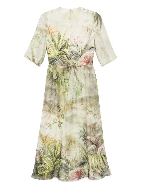 Elie Saab safari-print Dress | Green | FARFETCH Elie Saab safari-print Dress | Green | FARFETCH
