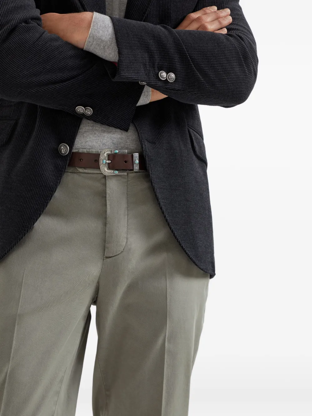Brunello Cucinelli Cropped chino Groen