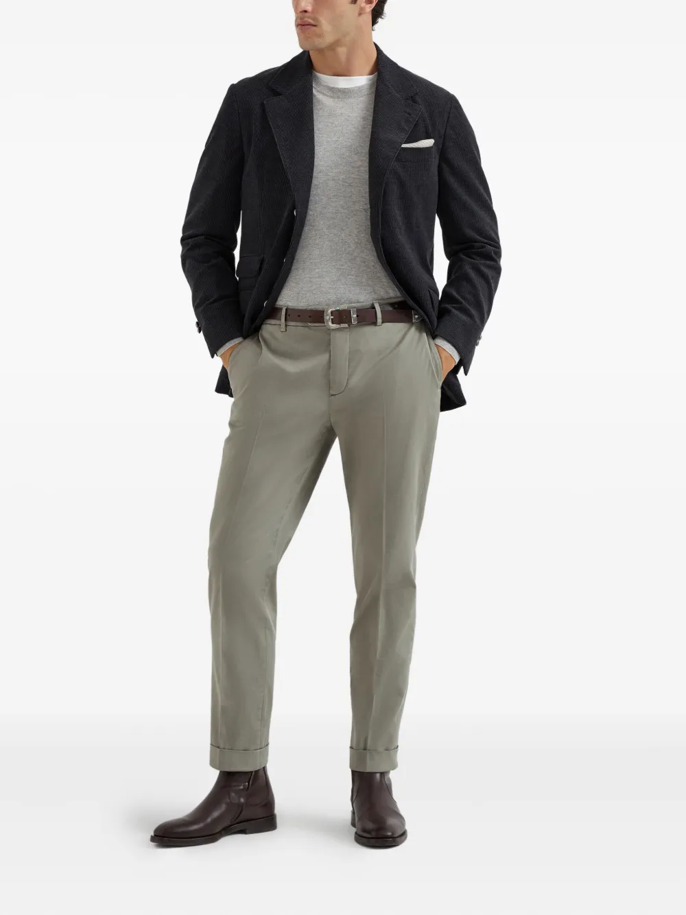 Brunello Cucinelli Cropped chino - Groen