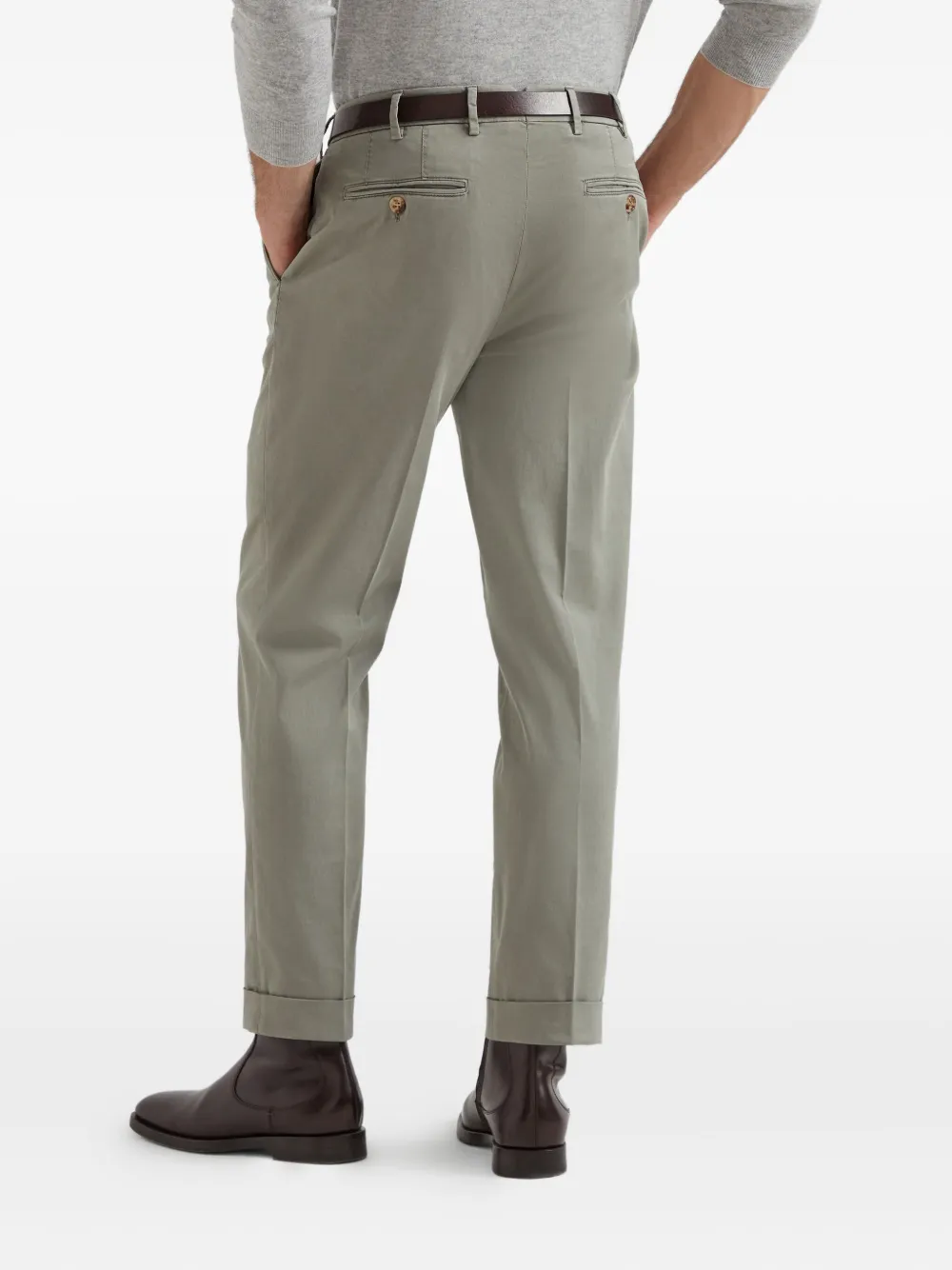 Brunello Cucinelli Cropped chino Groen