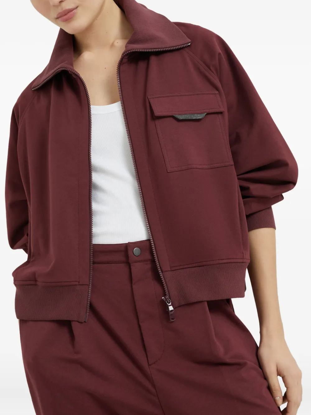 Brunello Cucinelli Sweater met Monili-detail Rood