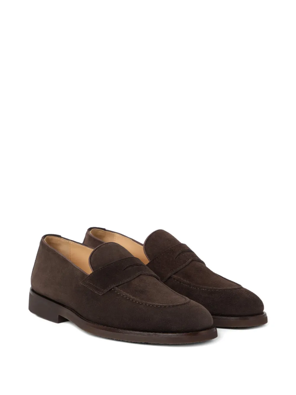 Brunello Cucinelli suede Penny loafers Brown