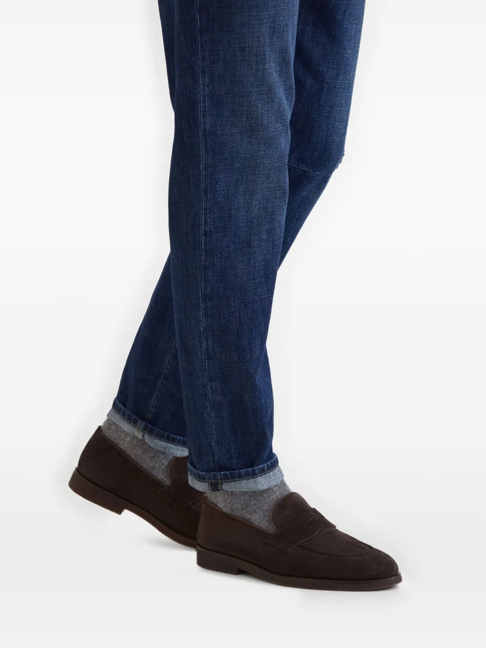 Brunello Cucinelli suede Penny loafers Brown