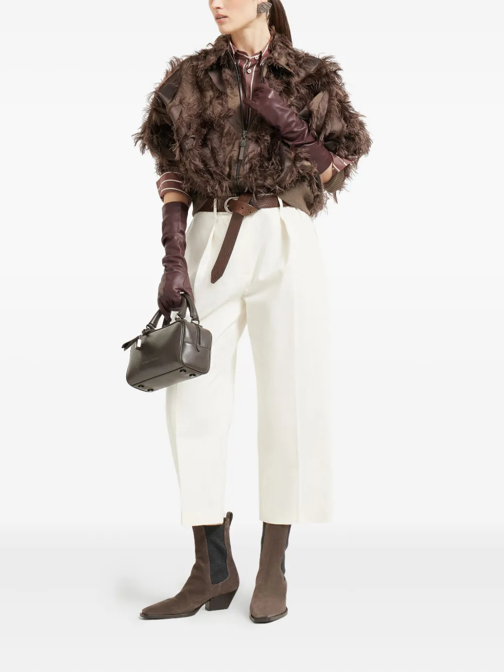 Brunello Cucinelli feather-trimmed bomber jacket | Bomber Jackets | Image 2
