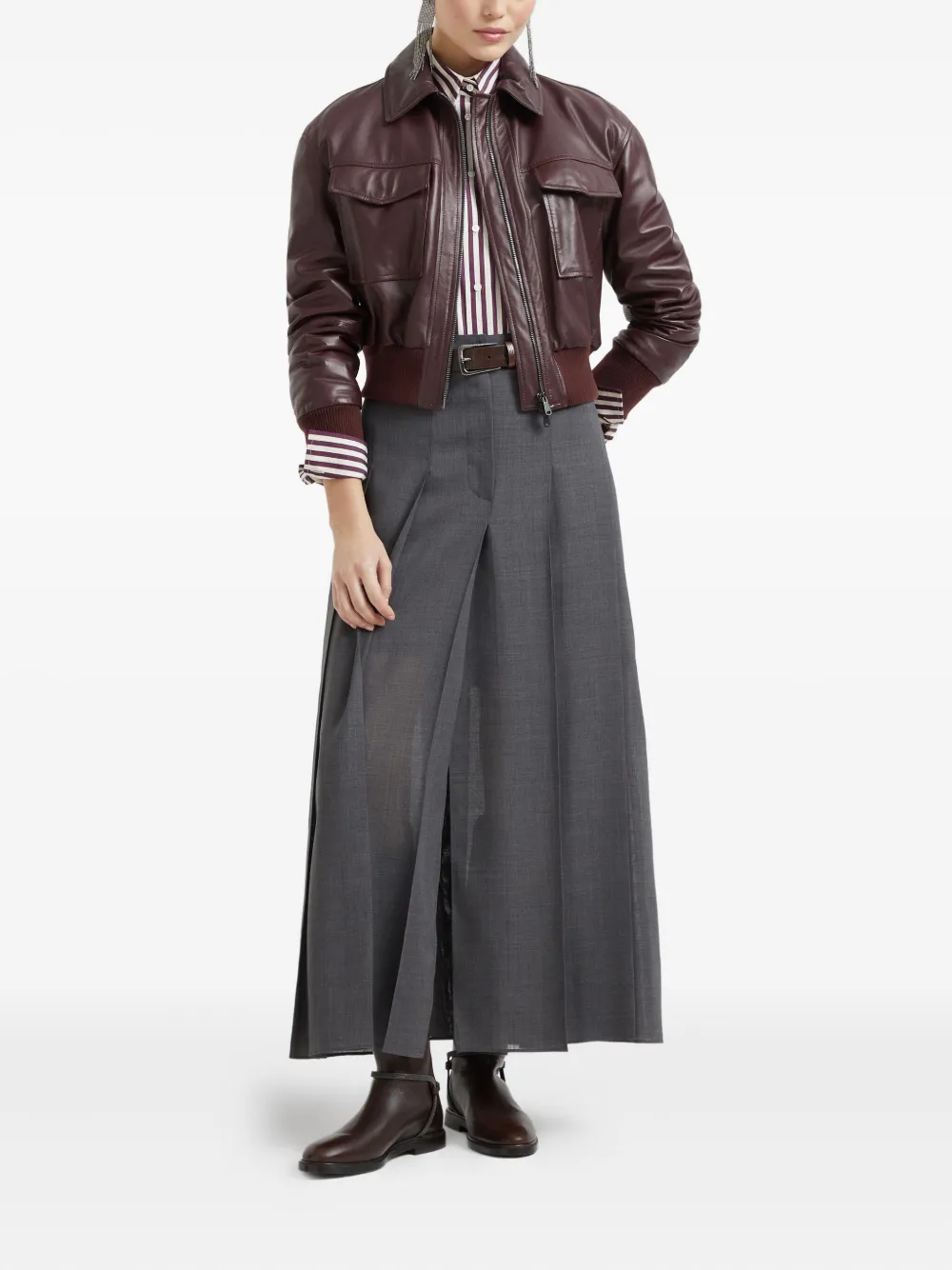 Brunello Cucinelli Maxi-plooirok - Grijs