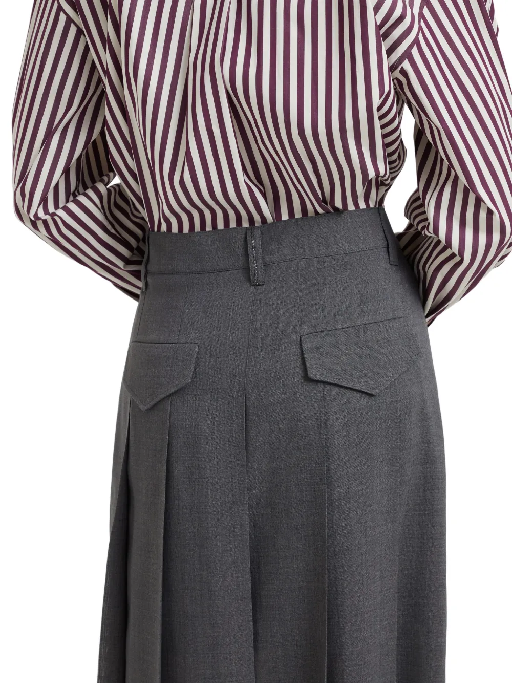 Brunello Cucinelli Maxi-plooirok Grijs