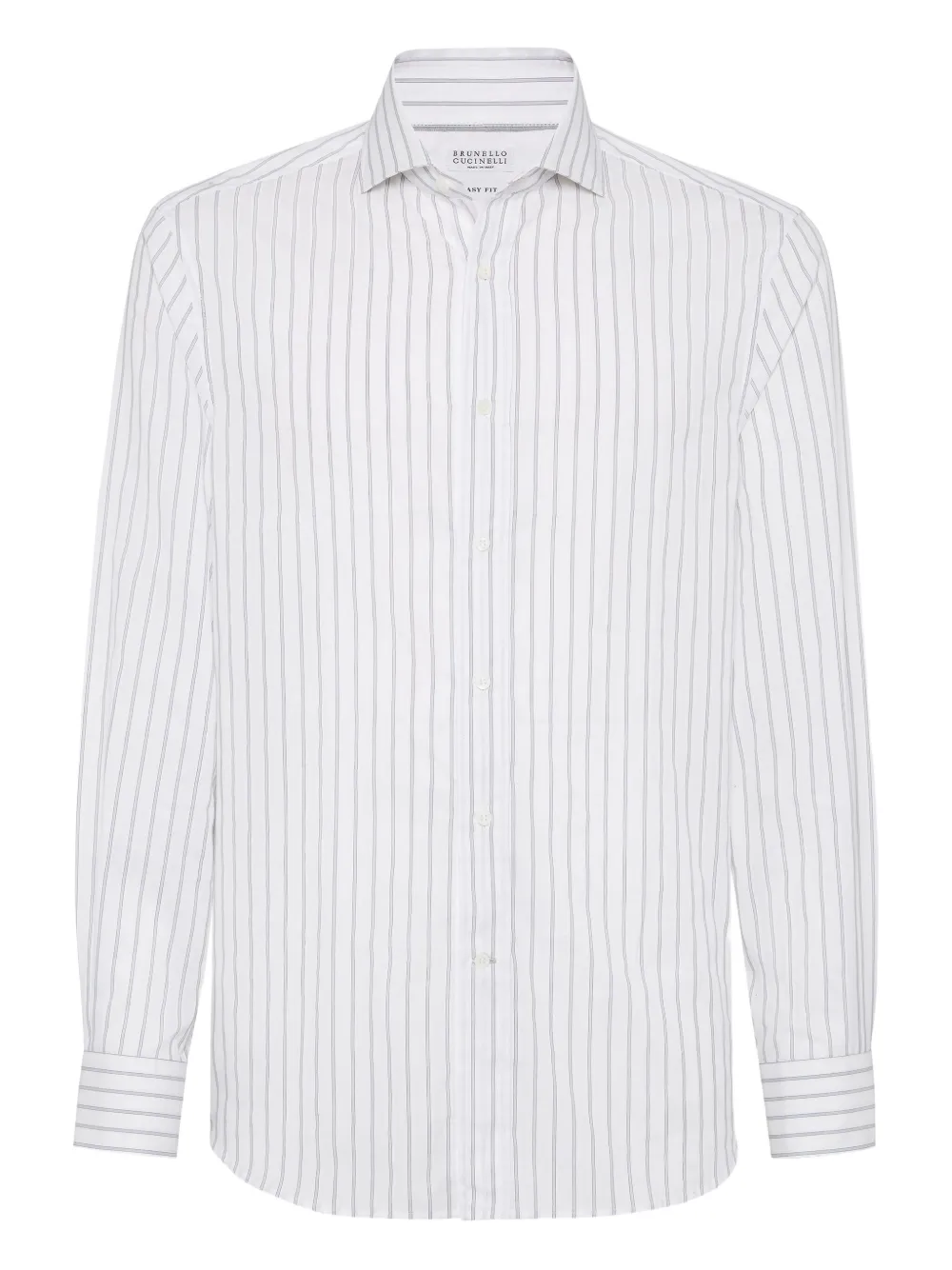 Brunello Cucinelli striped cotton shirt Wit