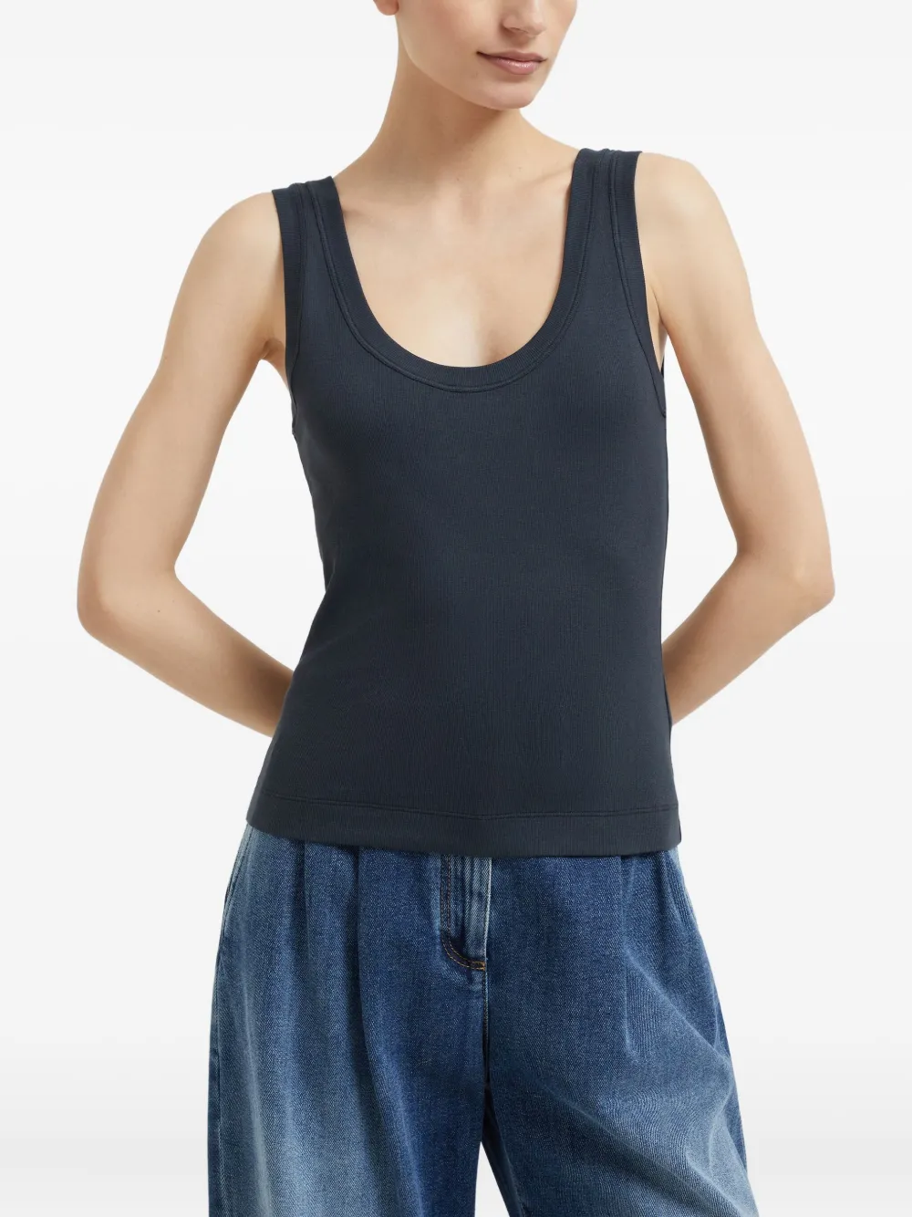 Brunello Cucinelli Geribbelde tanktop Blauw