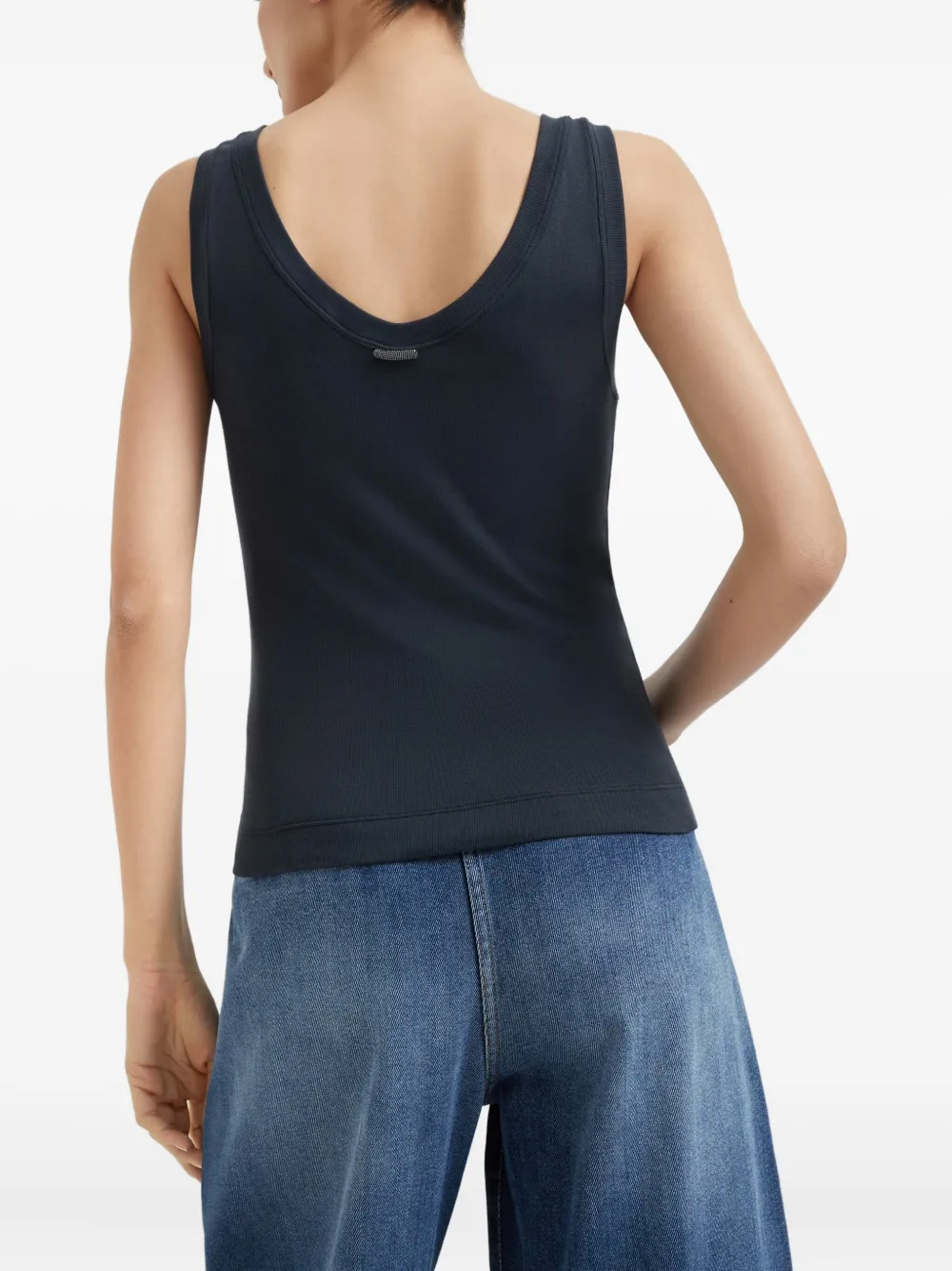Brunello Cucinelli Geribbelde tanktop Blauw