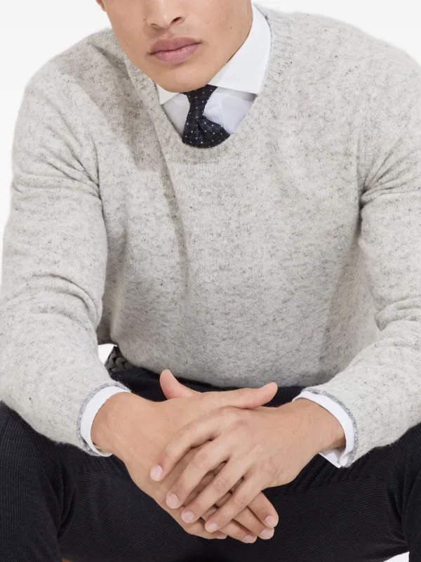 【送料&関税込】Brunello Cucinelli Melange Effect Sweater Brunello Cucinelli mélange-effect Sweater | Grey | FARFETCH