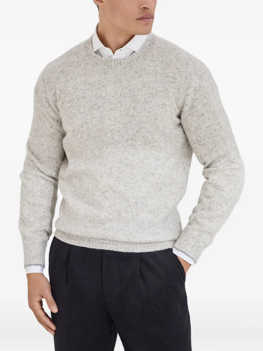 Brunello Cucinelli Trui met mélange-effect Grijs