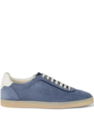 Brunello Cucinelli Tênis De Camurça Com Cadarço | Cinza | FARFETCH BR