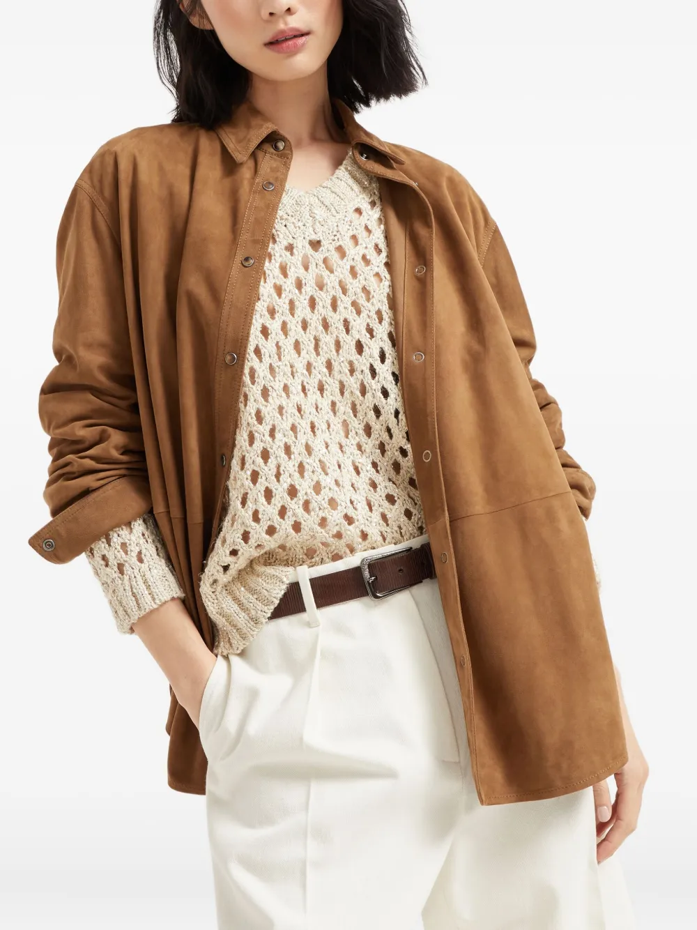 Brunello Cucinelli Opengebreide trui Beige