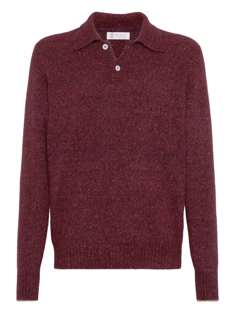 Brunello Cucinelli メランジ ポロシャツ - レッド Brunello Cucinelli メランジ ポロシャツ - レッド