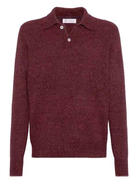 Brunello Cucinelli mélange-effect polo shirt