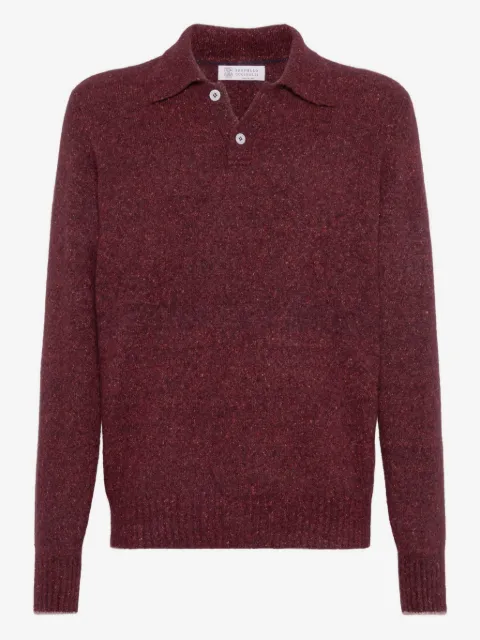 Brunello Cucinelli mélange-effect polo shirt