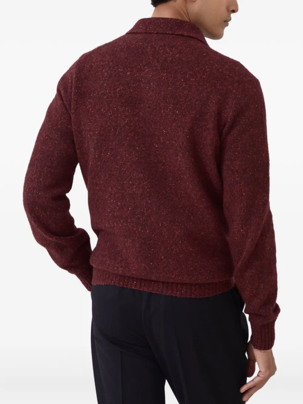 Brunello Cucinelli Poloshirt met gemêleerd effect Rood