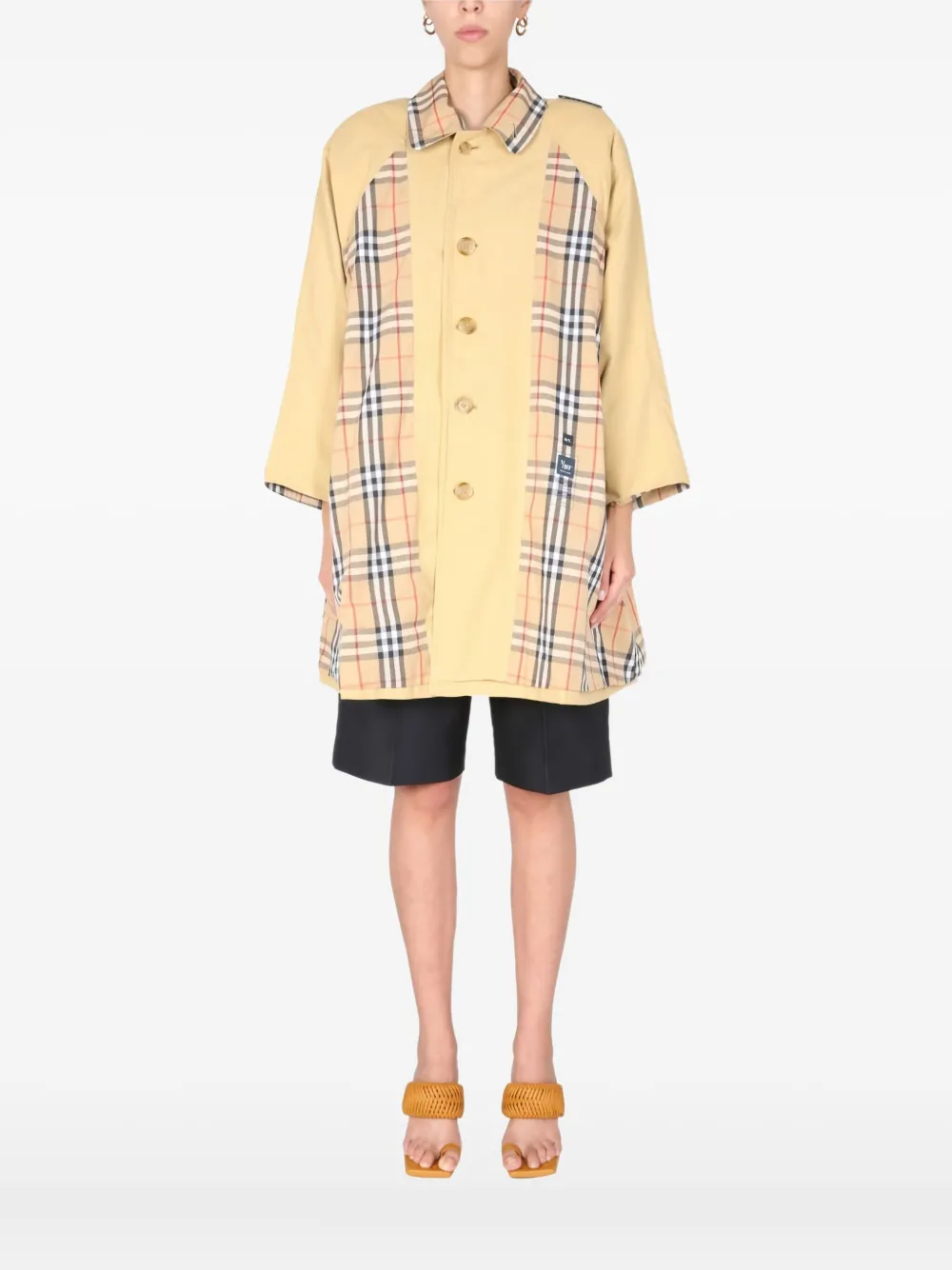 1/OFF check pattern coat - Toni neutri