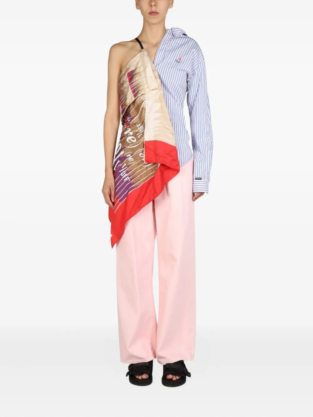 1/OFF stribet tørklædekjole | blå | Image 1