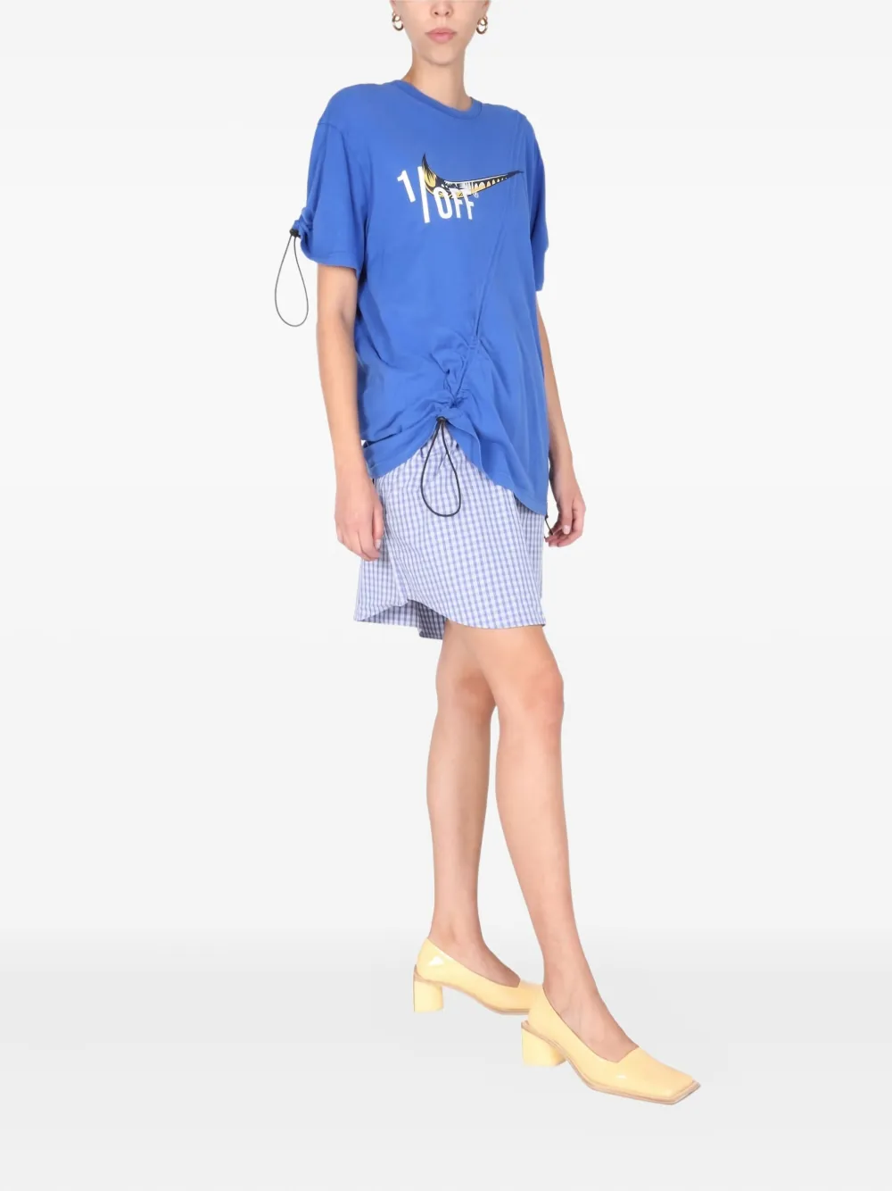 1/off Drawstring Dress In Blue