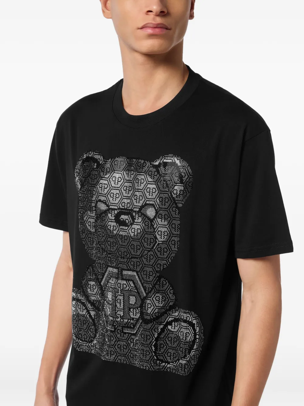 Philipp Plein 3D Terry T-shirt Zwart