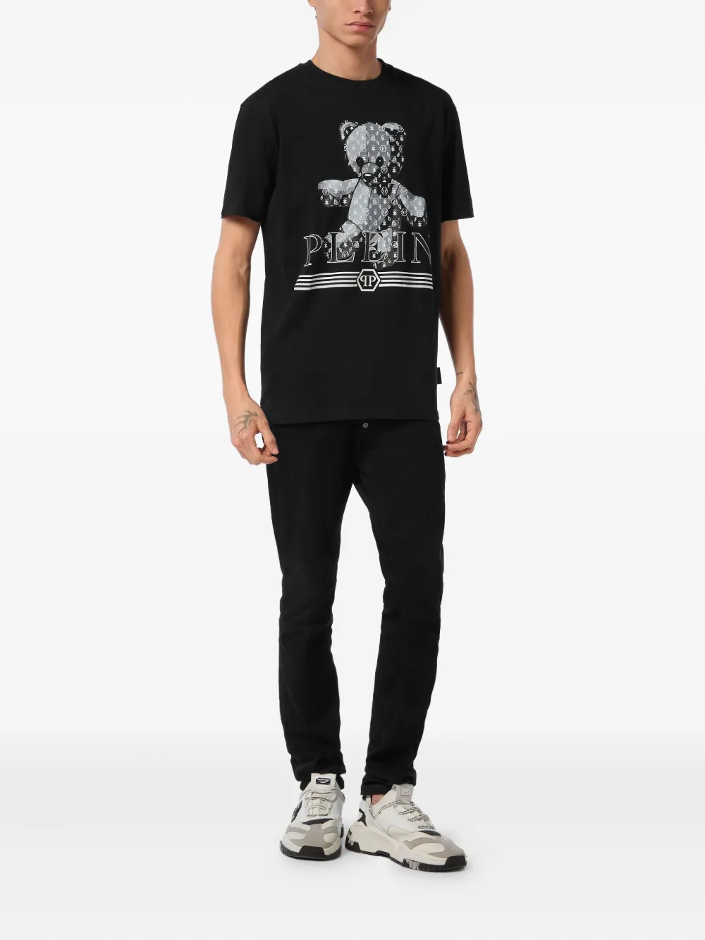 Philipp Plein Teddy monogram t-shirt - Zwart