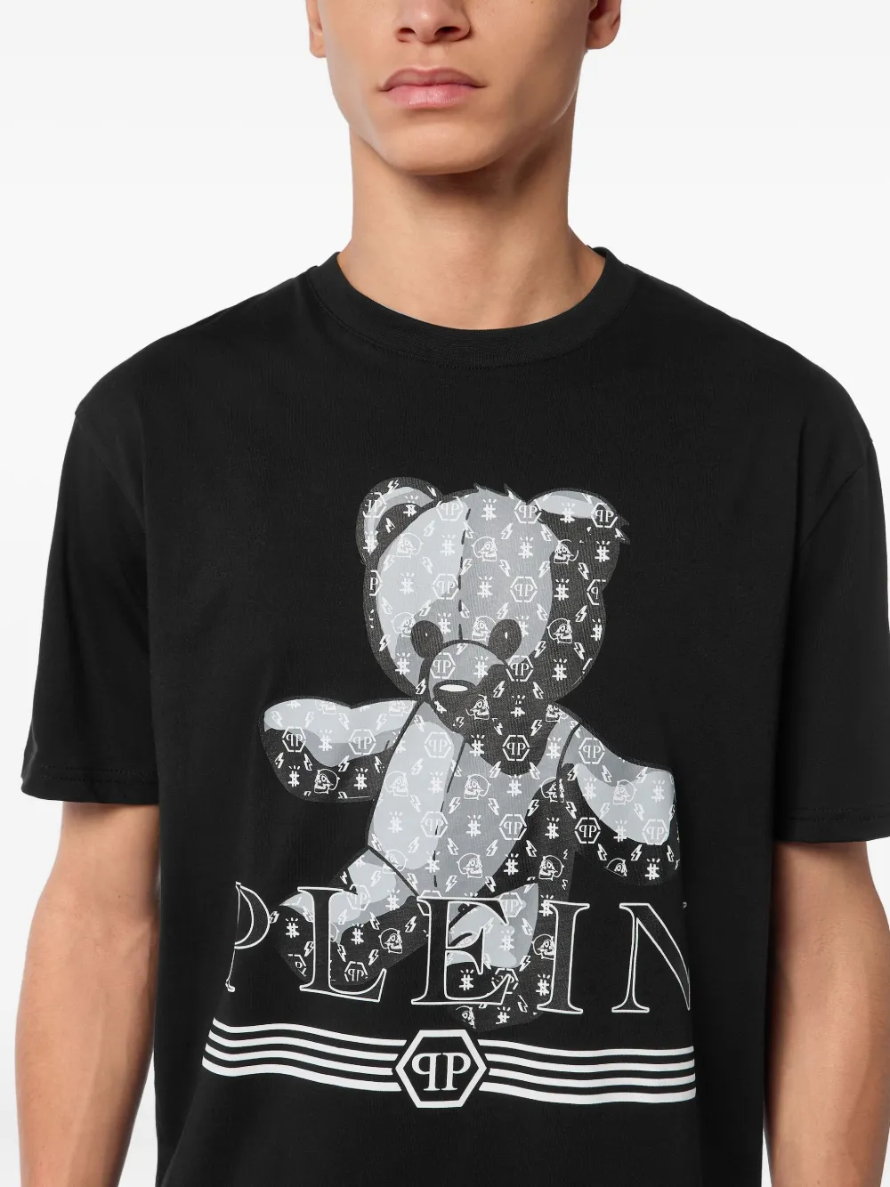 Philipp Plein Teddy T-shirt met monogram Zwart