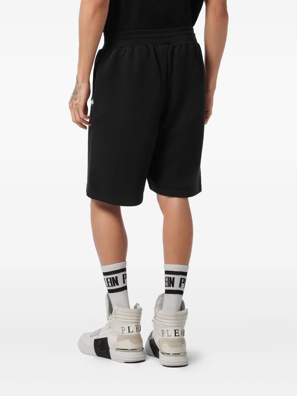 Philipp Plein Katoenen trainingsshorts Zwart