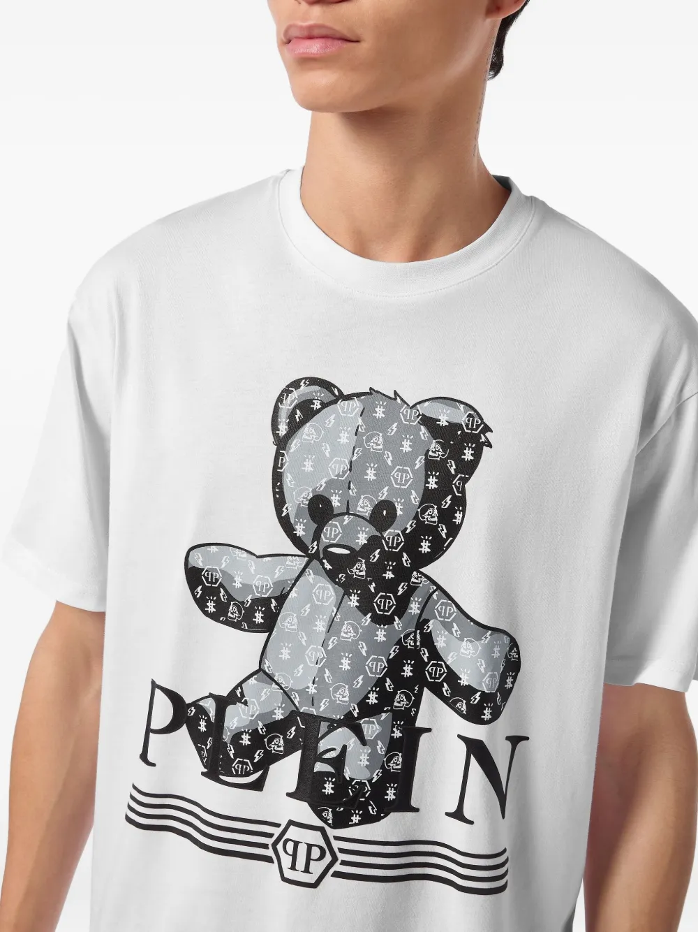 Philipp Plein Teddy T-shirt met monogram Wit