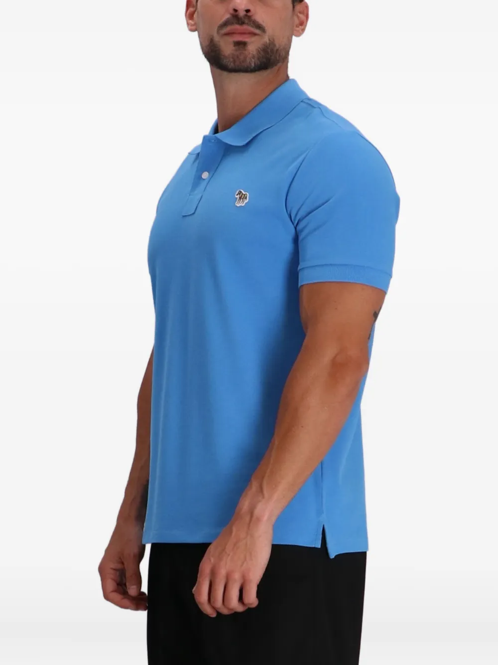Paul Smith Poloshirt met zebrapatch Blauw