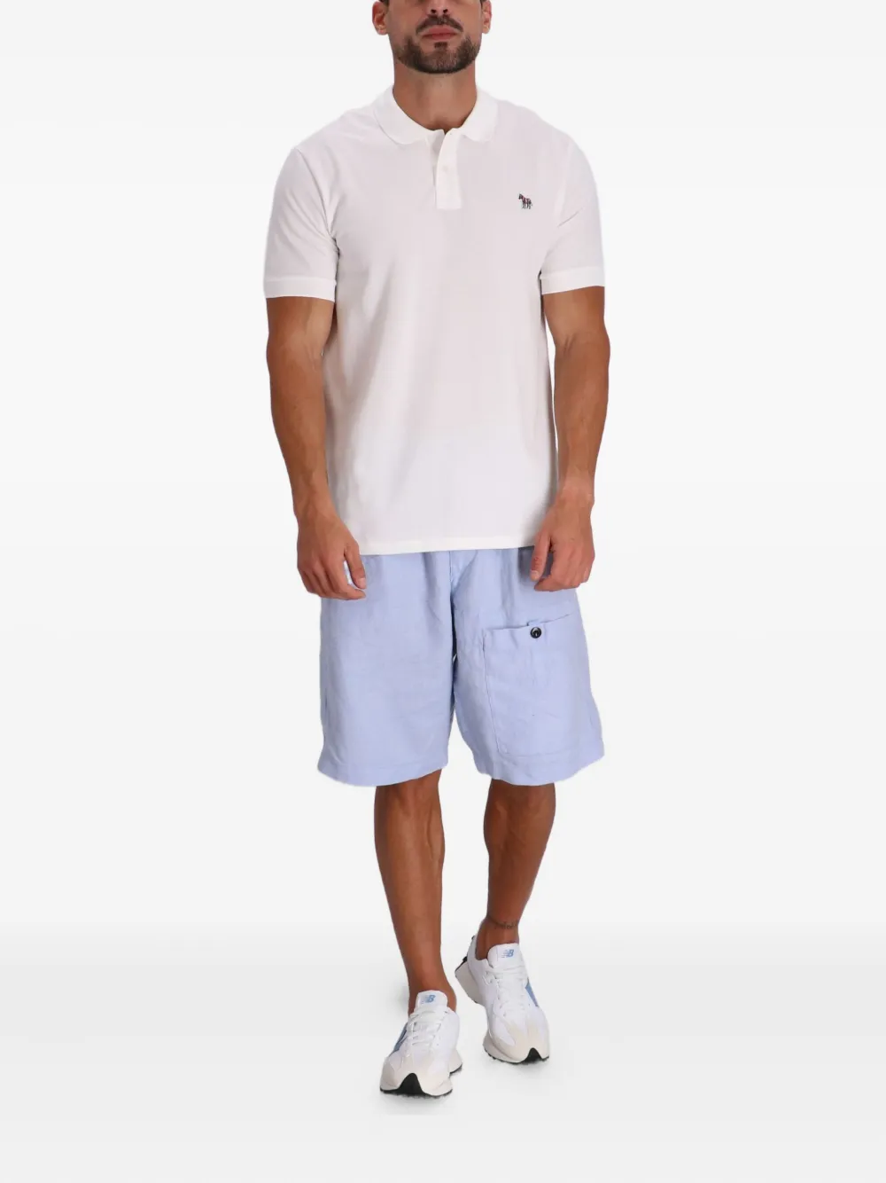 Paul Smith Poloshirt met zebrapatch Wit