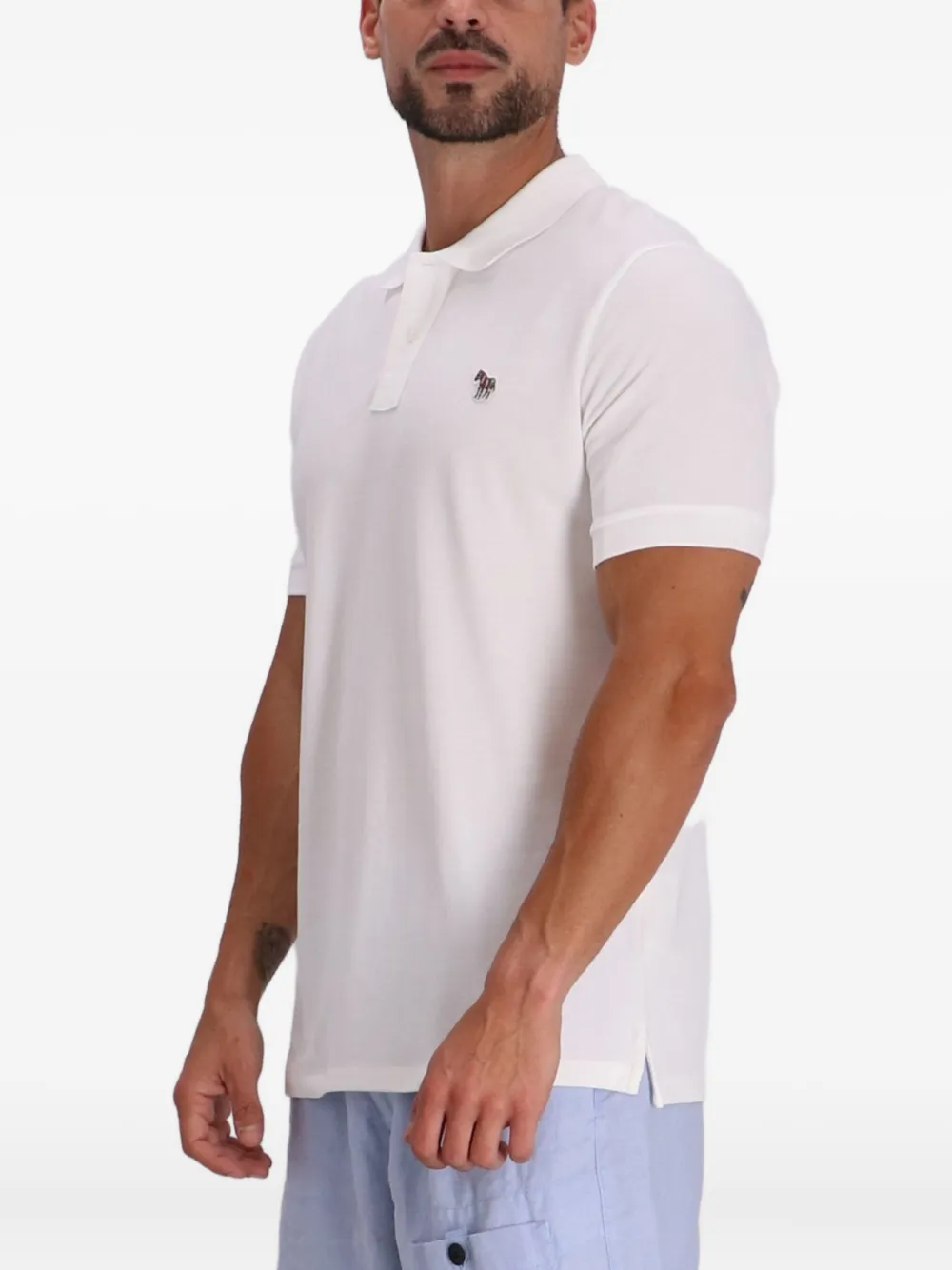 Paul Smith Poloshirt met zebrapatch Wit