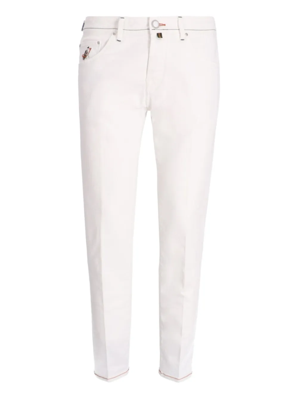 Jacob Cohën logo-patch trousers | White | Image 1