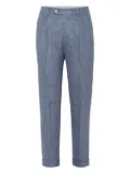 Brunello Cucinelli houndstooth-pattern trousers - Blue