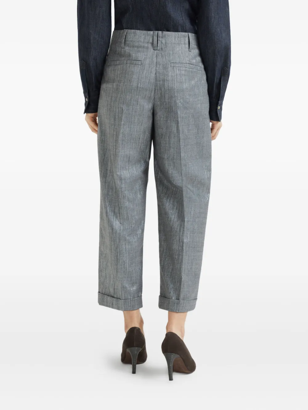 Brunello Cucinelli Twill broek Zilver