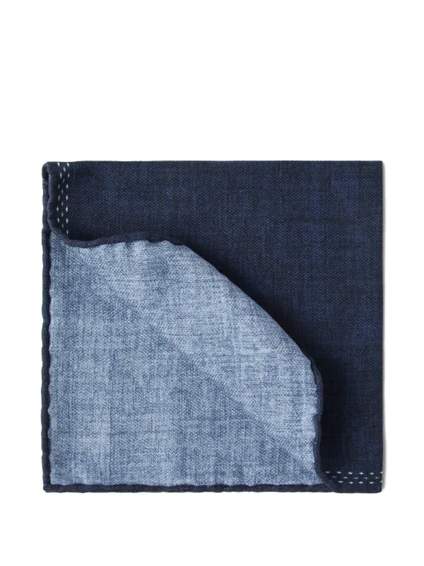 【新品未使用】ブルネロクチネリ 100%シルクポケットチーフ イタリア製 Brunello Cucinelli ポケットチーフ | ブルー | FARFETCH JP