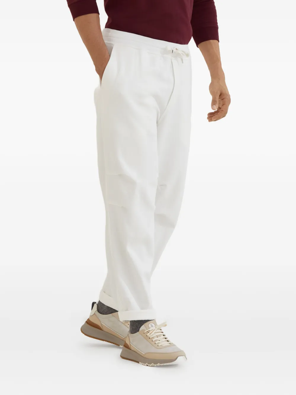 Brunello Cucinelli French badstof broek Wit