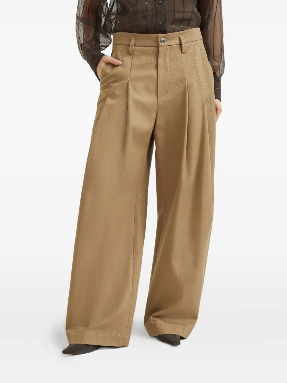 Brunello Cucinelli Katoenen broek Bruin